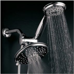 img 4 attached to 🚿 HotelSpa 30 Setting 6" Rainfall Shower Head and Handheld Shower Dual 3-Way Combo with Extra Long Premium 6 ft Stainless Steel Hose: Ultimate Shower Luxury Experience