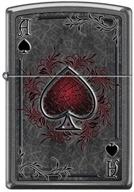 🔥 zippo custom lighter design dark red ace of spade card - limited edition windproof collectible logo