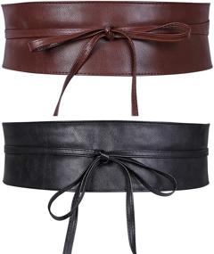 img 4 attached to WHIPPY Women's Accessories: Stylish Leather Waistband with Bowknot Detail for Belts