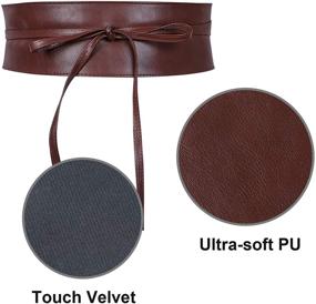 img 2 attached to WHIPPY Women's Accessories: Stylish Leather Waistband with Bowknot Detail for Belts