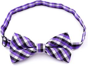 img 3 attached to 👔 Carahere Handmade Plaid Green Black Boys' Bow Tie Set: Stylish Accessories for the Fashion-Savvy Young Gentlemen