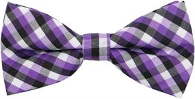 img 4 attached to 👔 Carahere Handmade Plaid Green Black Boys' Bow Tie Set: Stylish Accessories for the Fashion-Savvy Young Gentlemen