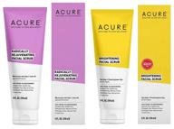 🌿 acure pore clarifying & brightening facial scrub bundle with moroccan red clay, argan extract, argan stem cell and chlorella - 4 oz. each - exfoliator and skin rejuvenator logo