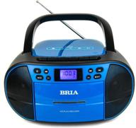 📻 bria pb273 stereo portable cd/cassette home audio fm radio boombox with auxiliary input, headphone jack, tape recorder, mp3 cd, and mp3 usb playback logo