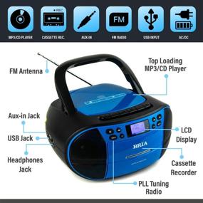 img 1 attached to 📻 BRIA PB273 Stereo Portable CD/Cassette Home Audio FM Radio Boombox with Auxiliary Input, Headphone Jack, Tape Recorder, MP3 CD, and MP3 USB Playback