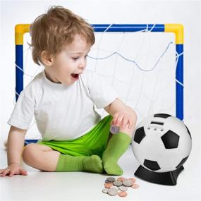 img 1 attached to ⚽️ Lefree Coin Bank Soccer Shape Piggy Bank LCD Display for Kids Money Counting Soccer Ball Coin Bank