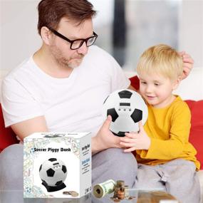 img 2 attached to ⚽️ Lefree Coin Bank Soccer Shape Piggy Bank LCD Display for Kids Money Counting Soccer Ball Coin Bank