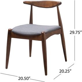 img 1 attached to 🪑 GDF Studio Sandra Mid-Century Modern Dining Chairs: Charcoal and Natural Walnut, Set of 2