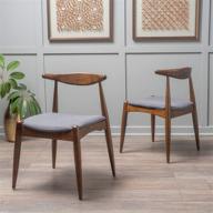 🪑 gdf studio sandra mid-century modern dining chairs: charcoal and natural walnut, set of 2 logo