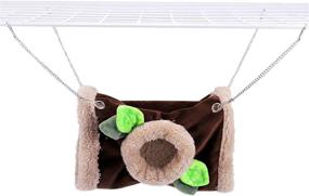 img 2 attached to 🐹 LeerKing Small Animal 3 Tier Hammock – Coral Fleece Guinea Pig Ferret Hanging Tunnel Hideout – Cage Bed for Hamster, Chinchilla, Sugar Glider