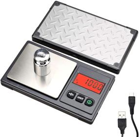 img 4 attached to 📏 Digital Pocket Scale 220g/0.01g: Compact Jewelry & Kitchen Scale with Calibration Weight, 6 Units Conversion, Tare Function, LCD Display, Auto Off, Rechargeable