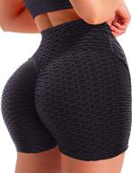 🍑 seasum women's booty lift workout shorts - brazilian textured anti-cellulite scrunch butt leggings logo