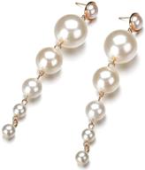 💎 chunxin women's simulated pearl drop earrings: elegant flower design with long chain pearl dangle earring for girls logo