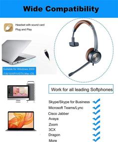 img 2 attached to 🎧 Enhanced Jiade USB Headset with Microphone: Noise Cancelling, Volume Controls & Mute for PC, Laptop - Ideal for Skype, Webinars, Home Office & Call Center