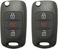 🔑 2pcs replacement keyless entry remote control key fob cover case for 2011-2013 kia soul rio sportage - uncut folding key fob shell logo