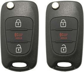 img 4 attached to 🔑 2PCS Replacement Keyless Entry Remote Control Key Fob Cover Case for 2011-2013 Kia Soul Rio Sportage - Uncut Folding Key Fob Shell