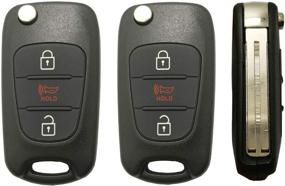 img 3 attached to 🔑 2PCS Replacement Keyless Entry Remote Control Key Fob Cover Case for 2011-2013 Kia Soul Rio Sportage - Uncut Folding Key Fob Shell