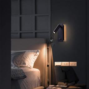 img 3 attached to 📚 Enhance Bedtime Reading with LED Bedside Reading Wall Lights: Adjustable Plug-in Cord, Backlight Headboard, and Surface Mount Book Lamps in Black - 3W+6W, 3000K