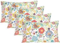 🌸 set of 4 bedlifes queen size microfiber pillowcases - soft, breathable, silky, wrinkle-free - 4 pack with spring floral design logo