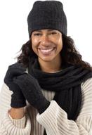 fishers finery cashmere cable knit hat glove scarf set for women with gift box - pure luxury! logo