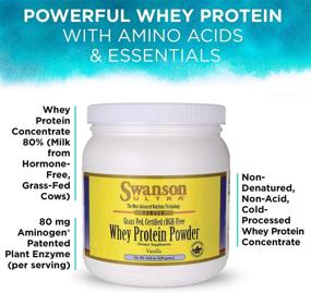 img 1 attached to 🥛 Swanson Grass-Fed Cold Pressed Certified rBGH-Free Hormone-Free Vanilla Whey Protein Powder with Aminogen Enzyme - Sports Nutrition for Muscle Workout Support - 14.8 oz (420 g)