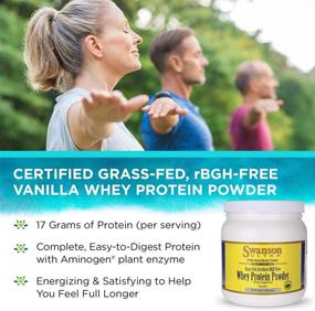 img 2 attached to 🥛 Swanson Grass-Fed Cold Pressed Certified rBGH-Free Hormone-Free Vanilla Whey Protein Powder with Aminogen Enzyme - Sports Nutrition for Muscle Workout Support - 14.8 oz (420 g)