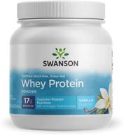 🥛 swanson grass-fed cold pressed certified rbgh-free hormone-free vanilla whey protein powder with aminogen enzyme - sports nutrition for muscle workout support - 14.8 oz (420 g) logo