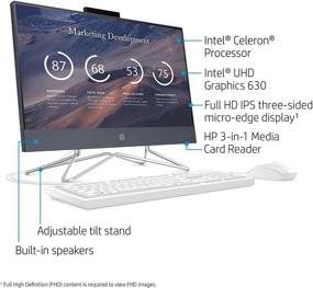 img 3 attached to 🖥️ Renewed HP 22-DF All-in-One PC: Intel Celeron G5900T, 4GB RAM, 256GB SSD, Win 10 - Full HD 21.5-Inch WLED Display