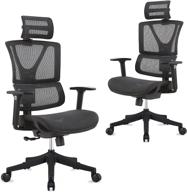 🪑 cinnic ergonomic office chair: adjustable mesh desk chair with 3d armrest, lumbar support, and swivel gaming executive design (black) logo