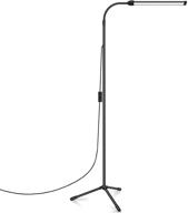 💡 adjustable gooseneck floor lamp for eyelash extensions - craft, task, and beauty lamp for lashes, facial spa, salon, and makeup (metallic black) - dimmer and standing floor lamp логотип