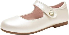 img 4 attached to STELLE White Slip-On Flats - T12 Girls' Shoes