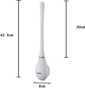 img 3 attached to 🚽 Silicone Water Drop Toilet Brush and Holder Set - Wall-Mounted Automatic Opening, Light Luxury (White)