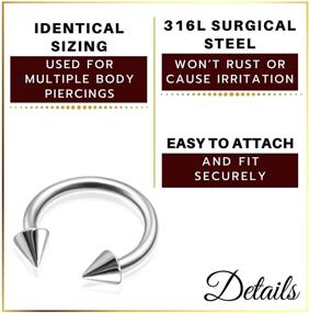 img 2 attached to Surgical Horseshoe Piercing Jewelry Eyebrow Women's Jewelry