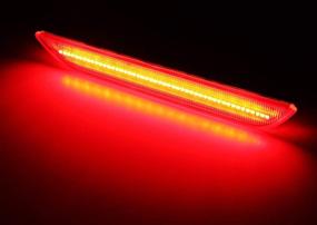 img 2 attached to 🚗 Усовершенствованный набор задних боковых маркерных огней с красным объективом и полным светодиодным освещением для Ford Mustang 2015 и более поздних годов, с 48-SMD светодиодной технологией, заменяющей заводские задние маркерные огни.