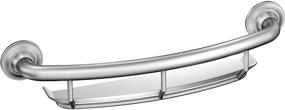 img 4 attached to 🛁 Moen LR2356DCH Home Care 16-Inch Screw-in Curved Bath Safety Grab Bar with Shelf, Chrome - Enhanced for SEO