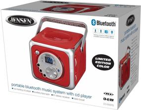 img 1 attached to 🎵 Jensen CD-555 Red CD Bluetooth Boombox: Портативная музыкальная система с CD-плеером, FM-радио и Aux-in - Лимитированное издание