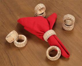 img 2 attached to 🍽️ Alpha Living Home Set of 12 Rattan Napkin Rings - Bulk Napkin Holders for Party Decor, Dining Table, Everyday and Family Gatherings - Great Tabletop Décor - Natural