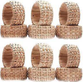 img 3 attached to 🍽️ Alpha Living Home Set of 12 Rattan Napkin Rings - Bulk Napkin Holders for Party Decor, Dining Table, Everyday and Family Gatherings - Great Tabletop Décor - Natural