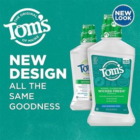 img 2 attached to 🌿 Tom's of Maine Natural Wicked Fresh! Alcohol-Free Mouthwash 6-Pack - Cool Mountain Mint, 16 oz. (Packaging May Vary)