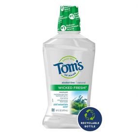 img 3 attached to 🌿 Tom's of Maine Natural Wicked Fresh! Alcohol-Free Mouthwash 6-Pack - Cool Mountain Mint, 16 oz. (Packaging May Vary)