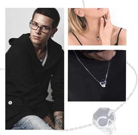 img 3 attached to 💖 925 Sterling Silver Necklace - Heart Elephant Skull Engraved Pendant Necklace with Cubic Zircon, Dainty Jewelry Gift for Women Men Girls Teens - Mother and Child Love