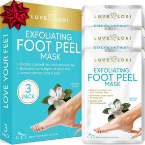 img 4 attached to 👣 Love Lori Baby Feet Foot Peel Mask & Exfoliator - 3 pk Foot Mask for Dry Cracked Feet & Callus Remover - Foot Care & Peel Gift Sets - Perfect Mother's Day Gift