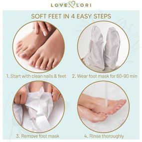 img 2 attached to 👣 Love Lori Baby Feet Foot Peel Mask & Exfoliator - 3 pk Foot Mask for Dry Cracked Feet & Callus Remover - Foot Care & Peel Gift Sets - Perfect Mother's Day Gift