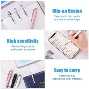 img 2 attached to 🖊️ Weewooday 8-Piece Capacitive Stylus Pens for Touch Screen | Universal Disc Stylus Pens - Fine Point for Smart Devices | 4 Colors Available