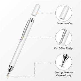 img 1 attached to 🖊️ Weewooday 8-Piece Capacitive Stylus Pens for Touch Screen | Universal Disc Stylus Pens - Fine Point for Smart Devices | 4 Colors Available