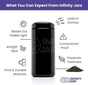 img 1 attached to 🔳 1 Liter (34 fl oz) Tall XL Black UV Glass Wide Mouth Screw Top Jar by Infinity Jars