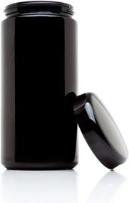 img 3 attached to 🔳 1 Liter (34 fl oz) Tall XL Black UV Glass Wide Mouth Screw Top Jar by Infinity Jars