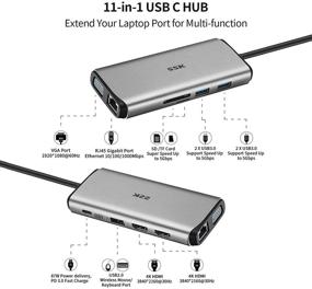 img 3 attached to SSK USB C Docking Station: Triple Display, HDMI & VGA, Ethernet, PD3.0, SD TF Card Reader, 3 USBs - MacBook Pro/Air Compatible