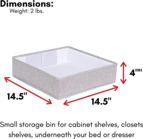 img 3 attached to 📦 Compact Square Collapsible Under Bed Storage Bin by Internet's Best - 14.5 x 14.5 - Short Closet Shelf Organizer - Sturdy Frame Canvas Container