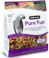 🐦 premium zupreem pure fun bird food: ideal blend of fruit, natural pellets, vegetables, and nuts for parrots and conures - perfect for caiques, african greys, senegals, amazons, eclectus, and cockatoos logo